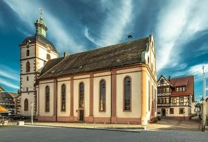 Blick auf die Kirche St. Brigitta